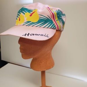 Vintage Hawaii Island Hat. Pink with Flowers